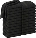 HOME ESSENTIALS Salon Towels (15 x 25 inches) 24 Pack, Black Hand Towels for Bathroom, Quick Dry Gym Towels, Spa Face Towel, Absorbent Cotton Towels for Barber, Gym, Bath, Pedicure and Home Hair Care