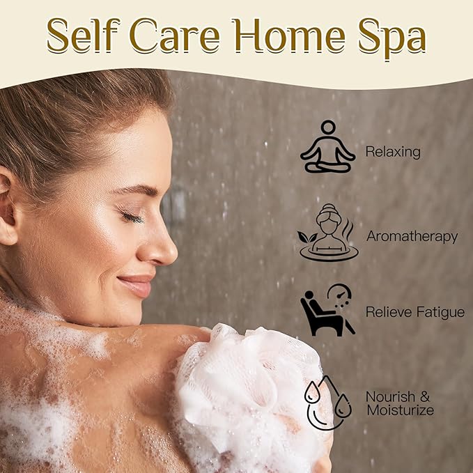 Pjordo Shower Steamers Aromatherapy, Mothers Day Gifts for Women Wife Her, 16 Pack Shower Bombs with Natural Essential Oil & 2 Pack Massage Oil for Moisturizing, Self Care Relaxation Home Spa