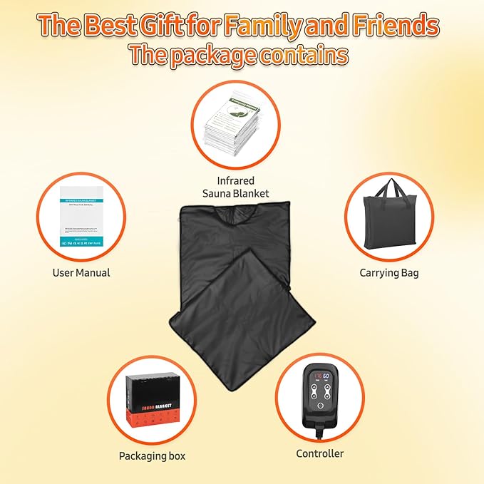 Infrared Sauna Blanket for Home: Portable Far Infrared Heating Blanket for Full Body Detox & Relaxation – Adjustable 95-167℉ & 20-60 Min Timer 71 x 31.5Inch Premium PU Leather