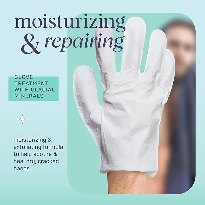SpaLife Men's Glacial Mineral Moisturizing and Repairing Balm for The Working Hand (Hand Gloves 6 Pack)