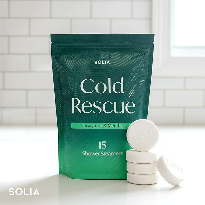 Solia Shower Steamers Eucalyptus and Menthol 15-Pack - Patent-Pending - Real Essential Oil Eucalyptus Shower Bombs Gift Set, Menthol Tablets, Spa Steamers Aromatherapy Selfcare Bath Gifts for Women