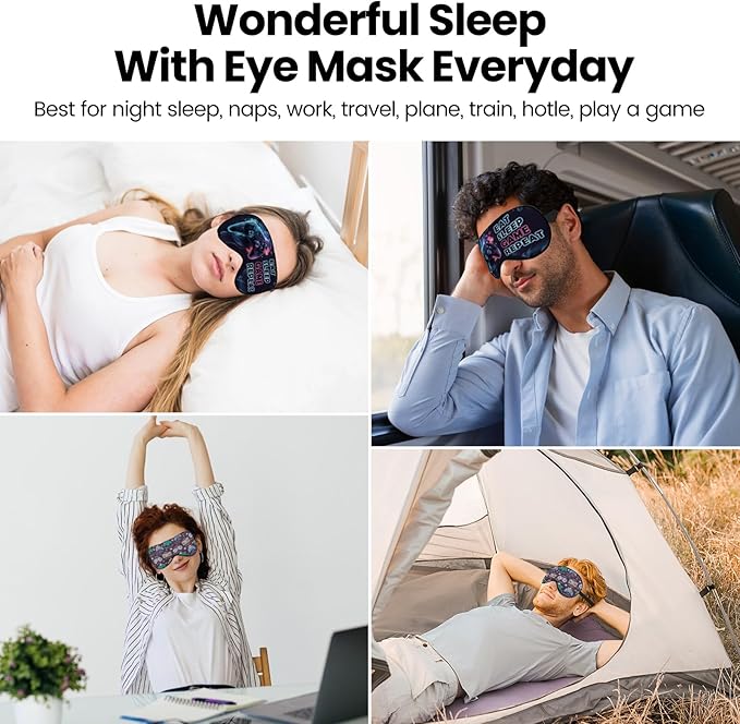 2 Pcs Boys Sleep Eye Mask, Guys Blackout Sleeping Silk Mask for Kids Adult Children's Travel Eye Cover Blindfold for Game