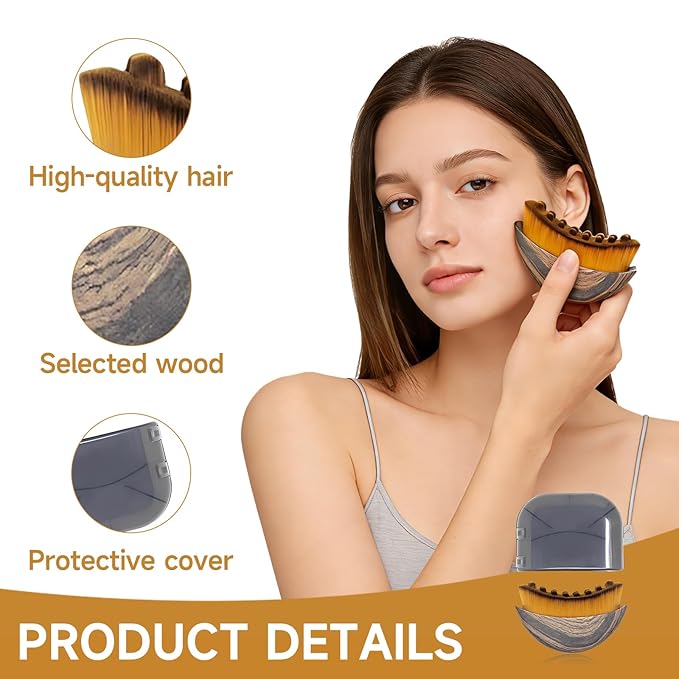 Lymphatic Contour Face Brush 2 Pack, for Lymphatic Drainage & Face Sculpting – Dry Brush for Facial Massage, Anti-Puffiness, Detox & Glow, Ergonomic Design with Soft Bristles