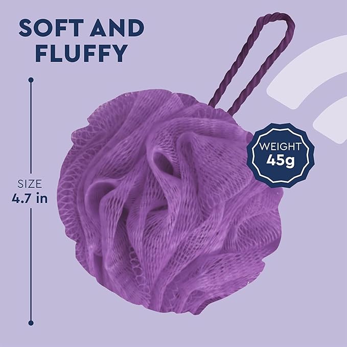 Mesh Loofah Sponges, 8-Pack Small Loofahs for Kids Colorful Sponges Mesh Pouf Resuable Shower Sponges Loofah Bath Ball Back (8 Pack)