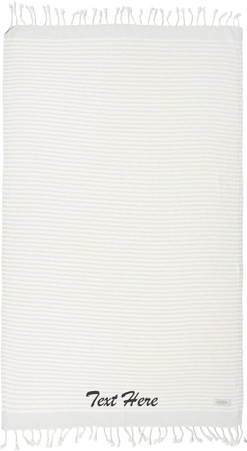 Personalized Embroidered Beach Towel | Throw Blanket, Easy Carry Sand Free, Highly Absorbent, Quick Dry, Turkish Towels for Camping Bath Sauna Beach Gym Pool Yoga SPA by Lahammam, Shiran, Gray