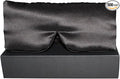 100% Mulberry Silk Eye Mask Blackout Sleeping Eye Cover for Night Sleep and Travel Nap,Soft Adjustable Eyeshade, Comfortable Organic Blindfold for Women Men,Large Size, Black (Black)