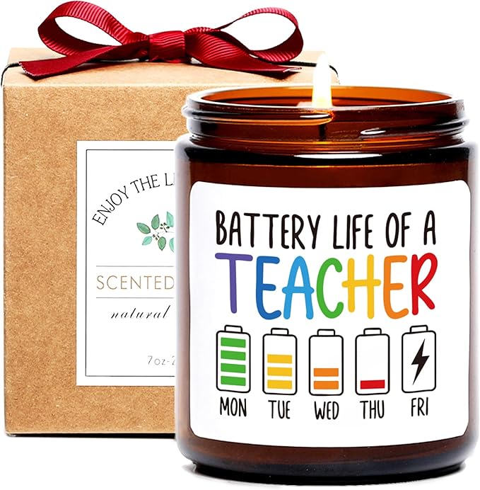Teacher Candle Gifts for Women Men - Funny Teacher Appreciation Gifts, 7oz, Sandalwood Scented Candles