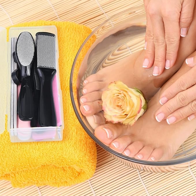 Professional Foot Care Kit, 30-Piece Pedicure Set with Foot File, Callus Shaver, Hard Skin Remover (Black)