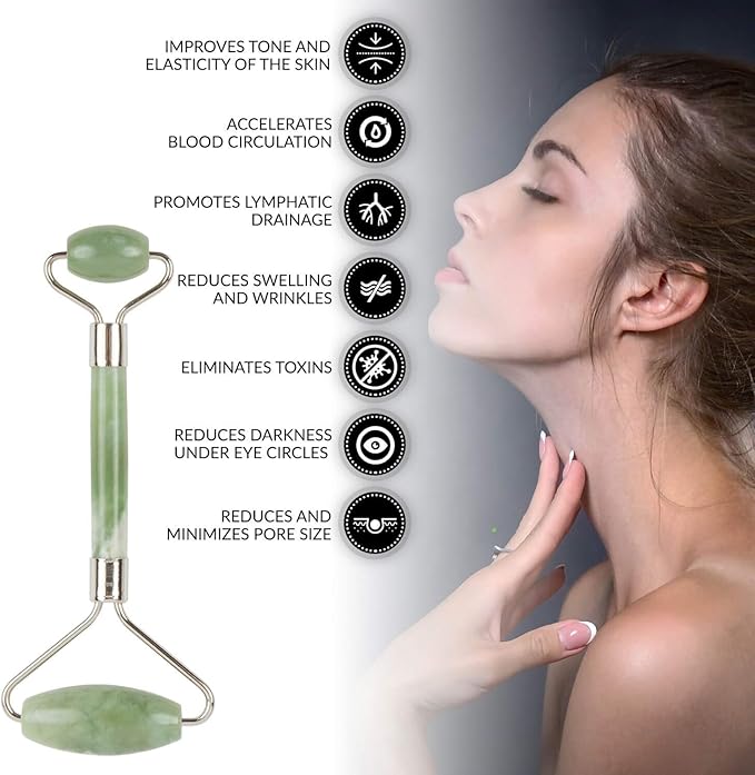 Sacred Weapon Jade Roller | Premium Face Roller Jade Massager | SPA Face Massage Tool | Face Massage Roller for Self-Treatment | Facelift Wrinkle Remover Skin Care Tools | Anti Aging Massage Roller