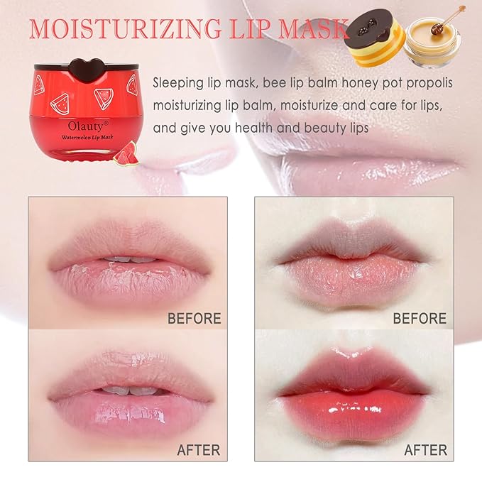 6 PCS Bee Lip Balm Lip Mask Honey Pot, Mothers Day Gifts, Honey Balm Lip Mask Overnight Moisturizing Lip Balm,Sleeping Lip mask Overnight Prevention Dry,Teacher Appreciation Gifts,Party Favors