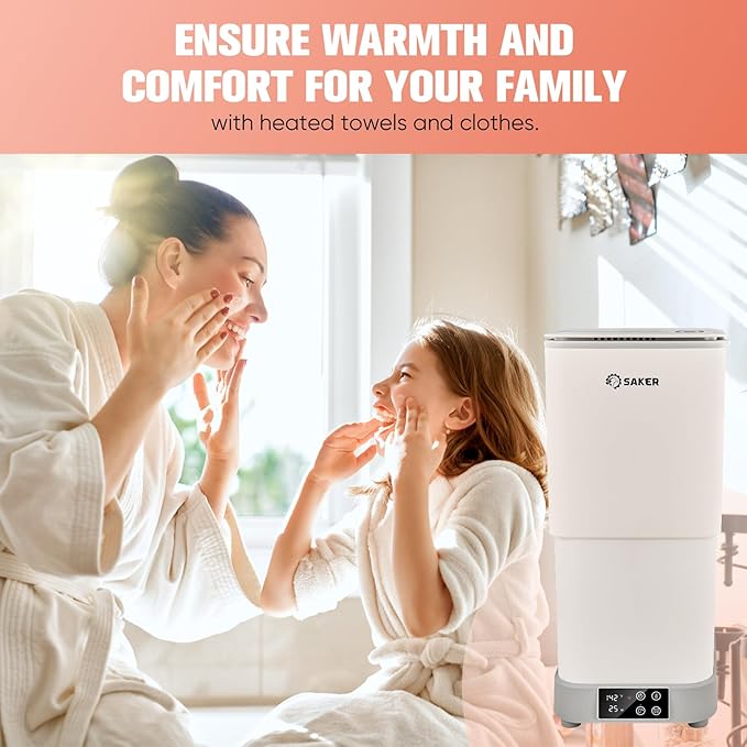Saker Smart Foldable Towel Warmer – 30L Large Capacity, Adjustable Timer, 4 Temperature Settings,Energy-Saving Fast Heating, for Cozy Homes & Spas
