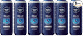 Nivea Men Relax 3-in-1 Body Wash, Lavender and Sandalwood Scented Men's Body Wash Cleanses Face, Body and Hair, 16.9 Fl Oz Bottle, Pack of 6