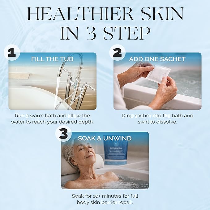 Methylene Blue Bath Soak | Age Defying Serum for Aging and Fragile Skin | Supplement for Defying The Signs of Aging Fragile Skin | USP Pharmaceutical Grade | 10 Dissolvable Sachets