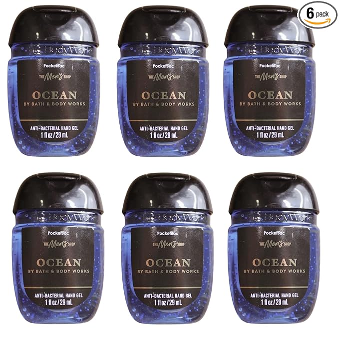 Bath and Body Works Classic Scents Pocketbac Gel Sanitizers - Pack of 6-1 oz each (Ocean)