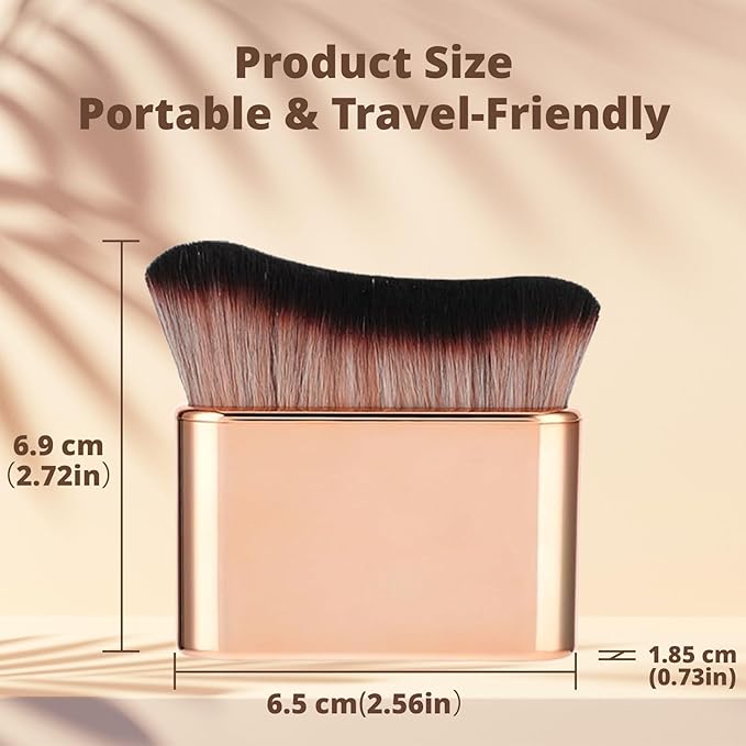 Professional Kabuki Foundation Brush - Self Tanning Blend Brush, Makeup Brush Streak-Free Application Multi-Use for Foundation Self Tanner Sunscreen Body Lotion (Rose Gold (Self Tanner Brush))