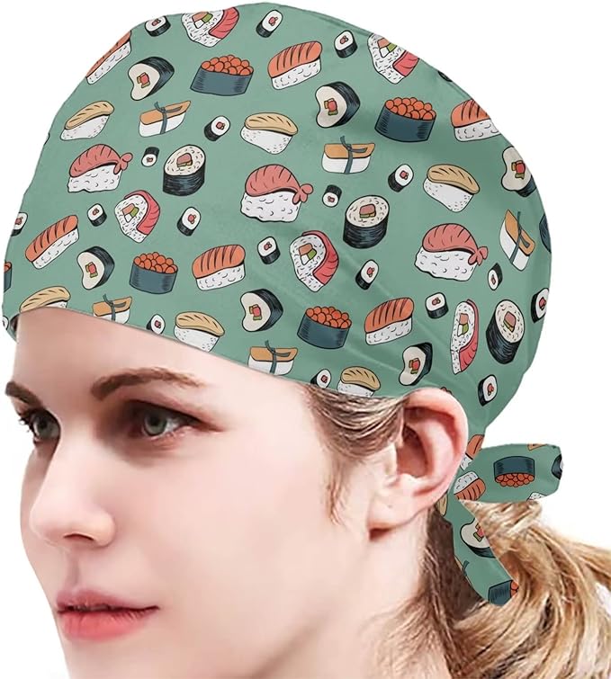 JoyLamoria Novelty Printed Cap with Sweatband Women Men Adjustable Tie Back Hats for Paiting