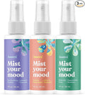 Asutra Multi-Use Natural Aromatherapy Essential Oil Room Spray, Calming Linen & Pillow Mist, 3 Scent Mini Sampler for Sleep & Travel, 1 fl oz