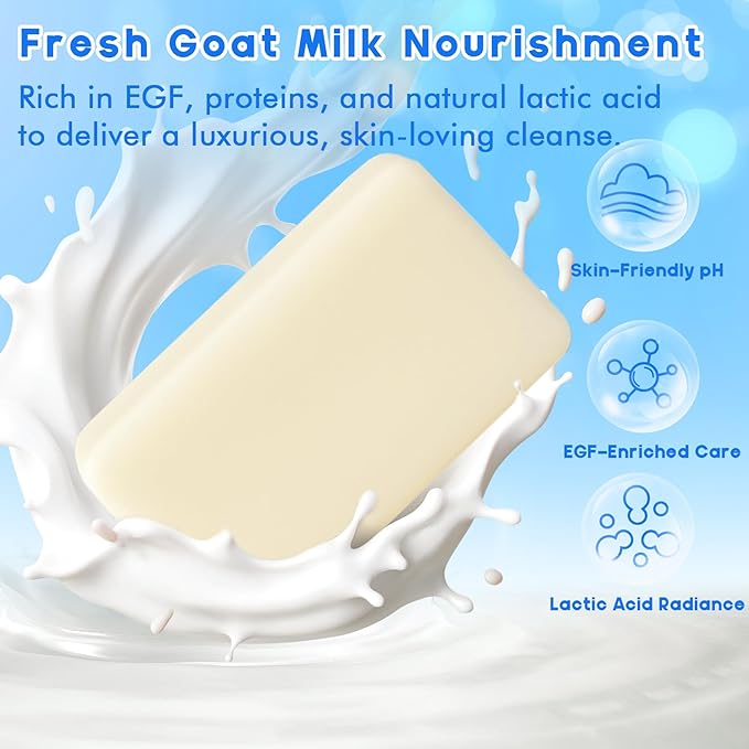 EDSRDRUS Goat Milk Soap Bars 3.5 oz, Pack of 3 – All Natural Goat’s Milk, Glycerin Soap with Avocado, Castor & Coconut Extracts, Nourishing for Sensitive Skin