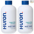 Huron Men’s Moisturizing Body Wash – Crisp & Invigorating Scent of Citrus, Eucalyptus, Mint, & Aromatic Greens - Coconut Oil, Vitamin E & Witch Hazel – Vegan, Cruelty-Free - 12.2 fl oz (2 Pack)