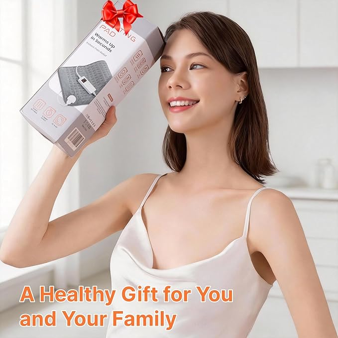 Heating Pad for Back & Period Cramps, Christmas Birthday Gifts for Women, Men, Mom, Dad, Portable Electric Heating Pad for Neck and Shoulders and Back, Mothers Father Day Gifts, Mom Birthday Gifts