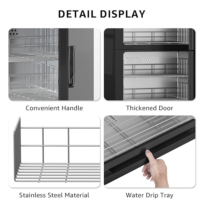 TABU 46L Hot Towel Warmer Cabinet, Extra Large Professional Towel Heater with Stainless Steel Racks & Water Drip Tray, for Spa, Salon, Barber,Black