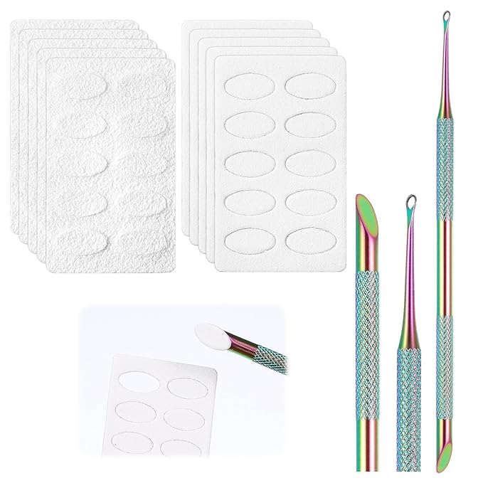 Russian Prep Nail Pushers, Pre-treatment Cuticle Pusher, Dual Ended Cuticle Remover with 100/180 Grit Sandpaper Sheets, Nail Art Dead Skin Removing Tool for Fingernails Toenails Manicure Pedicure