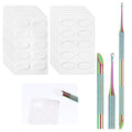 Russian Prep Nail Pushers, Pre-treatment Cuticle Pusher, Dual Ended Cuticle Remover with 100/180 Grit Sandpaper Sheets, Nail Art Dead Skin Removing Tool for Fingernails Toenails Manicure Pedicure
