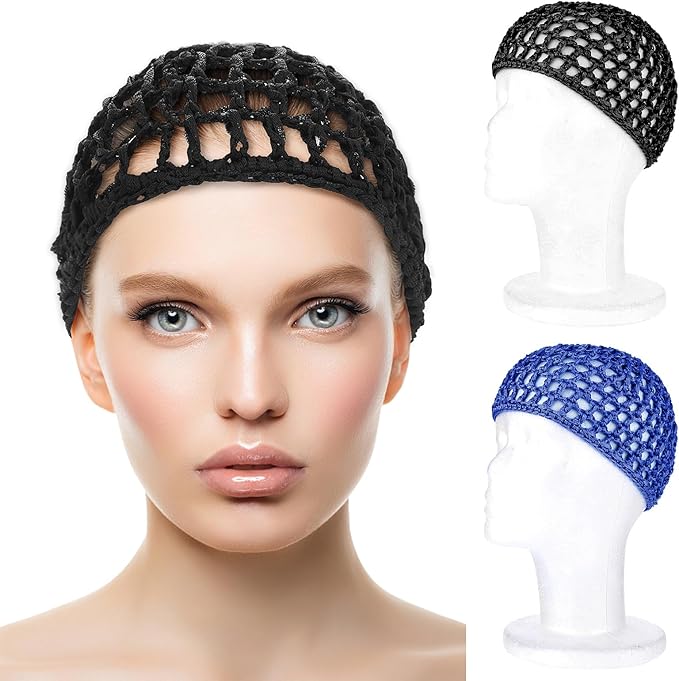 WLLHYF Wig Cap Thick Long Hair Caps Adjustable Net Mesh Braided Weaving Making Crochet Sew Weave Fishnet Grip Headband