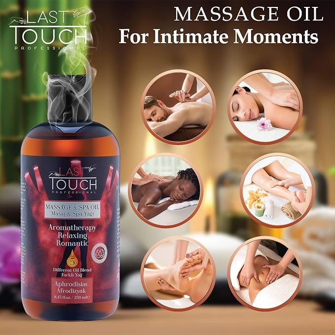 Massage Oil for Couples – Sensual and Relaxing Aromatherapy Body Oil – Romantic Massage for Home Spa & Stress Relief – Massage Oils for Date Night - Aphrodisiac Massage Oil - 8.45 Fl Oz