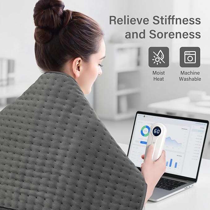 XXXL Heating Pad for Back, Birthday Mother’s Day Gifts for Mom Women Dad Men, Extra Large Heating Pads for Period Cramps Shoulder Neck Legs Knee Joint Pain Relief, 17"x33" King Size Heat Pad, Auto Off