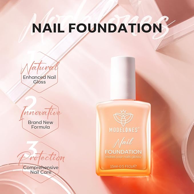 modelones Nail Strengthener and Growth Jelly Nude Pink Nail Polish Nail Hardener Extra Strong and Growth Nails Strengthening Polish 15ml Natural Concealer Foundation Nail Care Gifts for Women