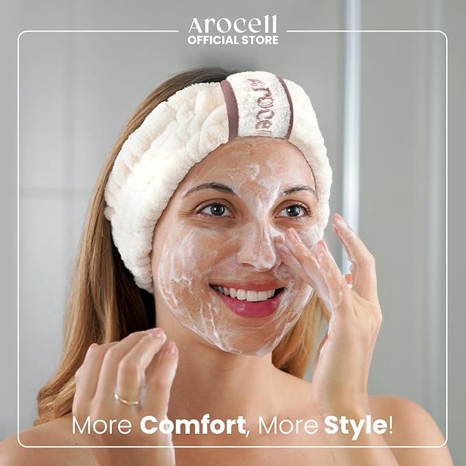 AROCELL OFFICIAL Face Wash Cleansing Headband Makeup Skincare Facial Spa Bath Head Band