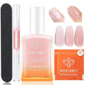 Modelones Nail Strengthener Kits Grey Pink Nail Polish Remover Pads Cuticle Oil Pen for Nail Hardener for Damaged Nails Growth DIY Nail Manicure Kits 23 Pcs Nail Care Kits for Women 15 ml