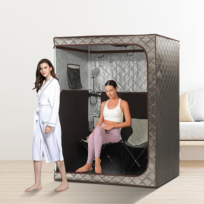 Portable 1-2 Personl Infrared Saunas for Home, Full Spectrum Infrared Sauna, Full Size Large Space Spa, 2 Portable Upgrade Chair, Oversize Full Body Home Sauna Spa for Relaxation & Detox