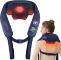 KNQZE Neck and Shoulder Massager with Heat, Cordless Back and Neck Massager, Upgraded Graphene Heating, 4D Shiatsu Deep Kneading Massage for Shoulder, Back,Leg,Pain Relief, Gift for Dad Mom(Blue)
