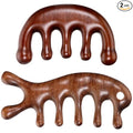 2 Pack Wooden Head Scalp Massager Comb, Scalp Massager Loc Comb Wooden Scalps Massagers Combs for Hair Growth Head Massages Tool for Scalps Meridians