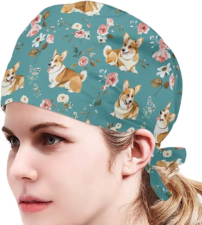 JoyLamoria Novelty Printed Cap with Sweatband Women Men Adjustable Tie Back Hats for Paiting