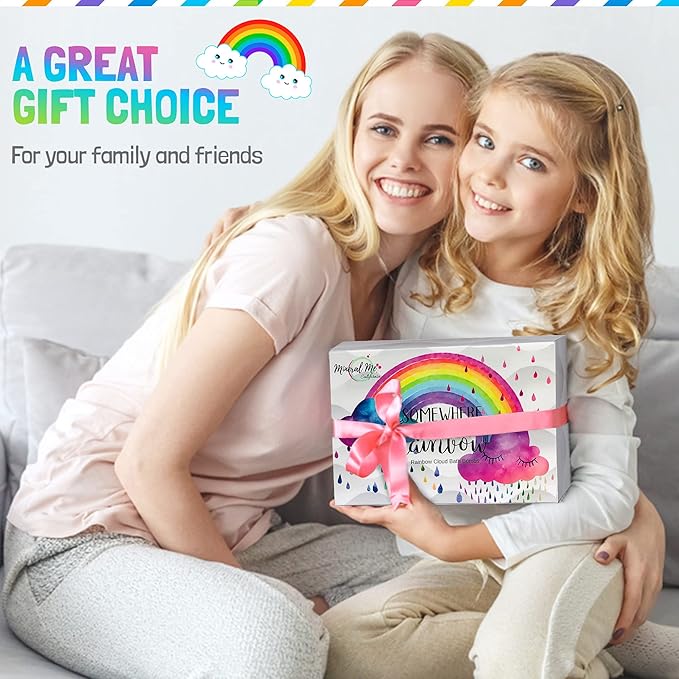 Bath Bombs for Kids - All Natural Magic Rainbow BathBombs with Organic Ingredients, Moisturizing, Vibrant Colors & Rich Bubbles, Cloud Bath Bombs, Birthday Gifts for Kids, Mothers Day Gift for Mom