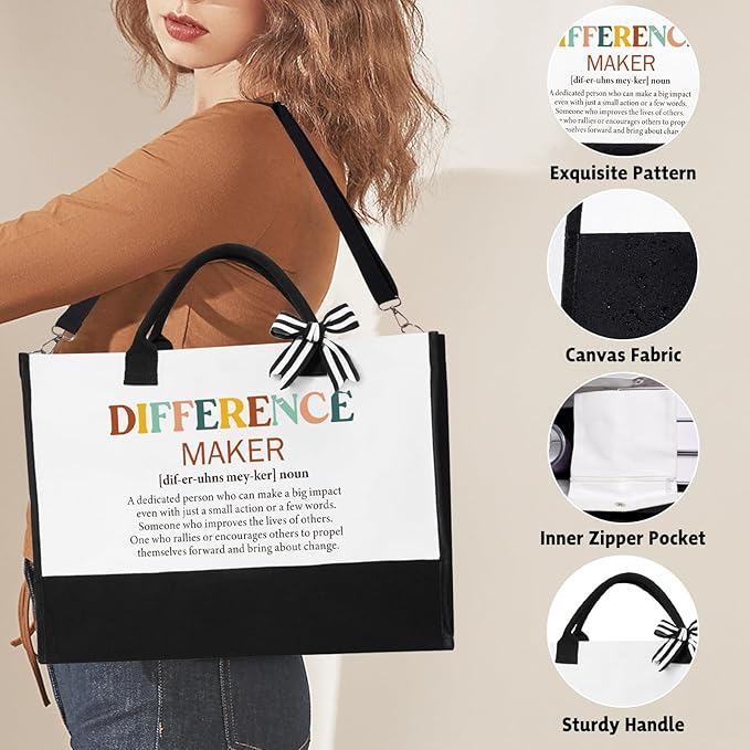 iAOVUEBY Employee Appreciation Gifts, Thank You Gifts for Women, Appreciation Gift for Coworkers Teacher Nurse Boss Farewell Retirement Employees Thank You Gift Box, Canvas Tote Bag Gratitude Baskets