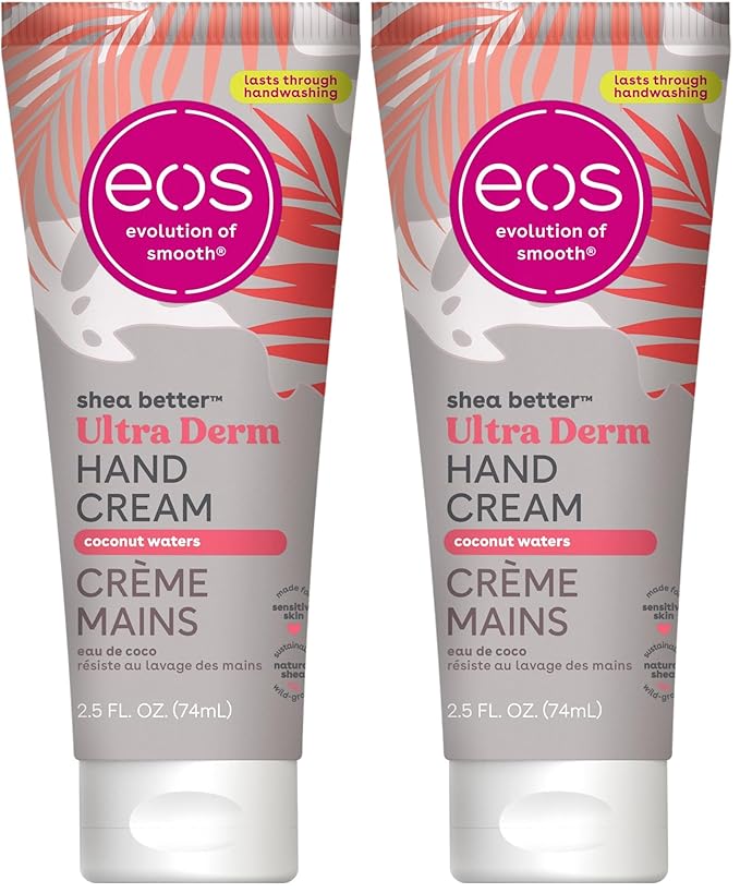 eos Shea Better Hand Cream - Coconut Hand Lotion and Skin Care | Instant Hydration + Lasting Protection | 2.5 oz,(Pack of 2)