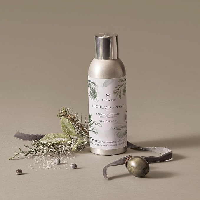 Thymes Home Fragrance Mist – Room Air Fresheners for Home Long Lasting – Air Freshener Spray – Premium Home Fragrance with Crisp Notes of Sage, Eucalyptus, & Cypress Needles (Highland Frost, 3 oz)