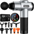 TOLOCO Massage Gun, Muscle Massage Gun Deep Tissue for Athletes with 10 Massage Heads, Electric Percussion Massager for Any Pain Relief, Mothers Day Gifts, Silver