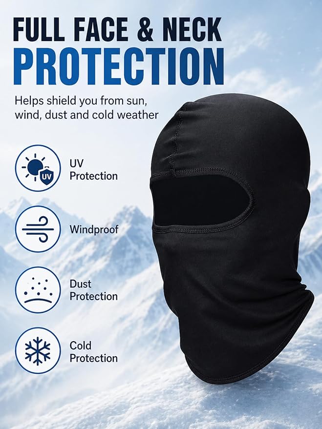 SATINIOR 6 Pcs Ski Mask Cover Balaclava Full Face Mask Summer Face Cover UV Windproof Balaclava for Men Women Outdoor Sports