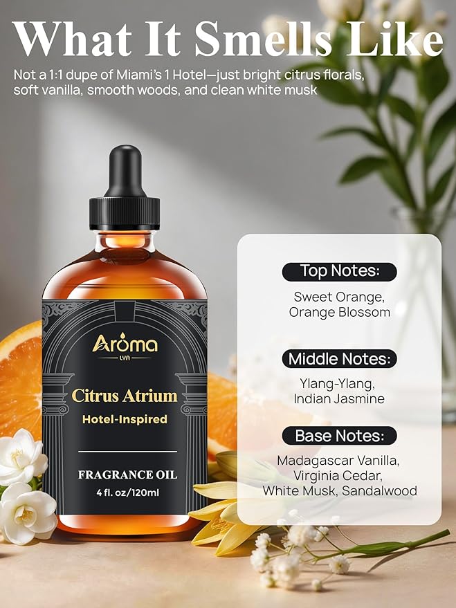 Citrus Atrium — A Hotel-Inspired Diffuser Oil, Inspired by The 1 Hotel Miami Scent - My Way Diffuser Oil Fragrance Oil for Ultrasonic and Waterless Diffusers and Crafting