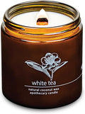 Hemlock Park White Tea Apothecary Hand-Poured Scented Candle | Crackling Wood Wick, Botanical Fragrance & Coconut Wax | Up to 90 Hour Burn Time | 16 oz
