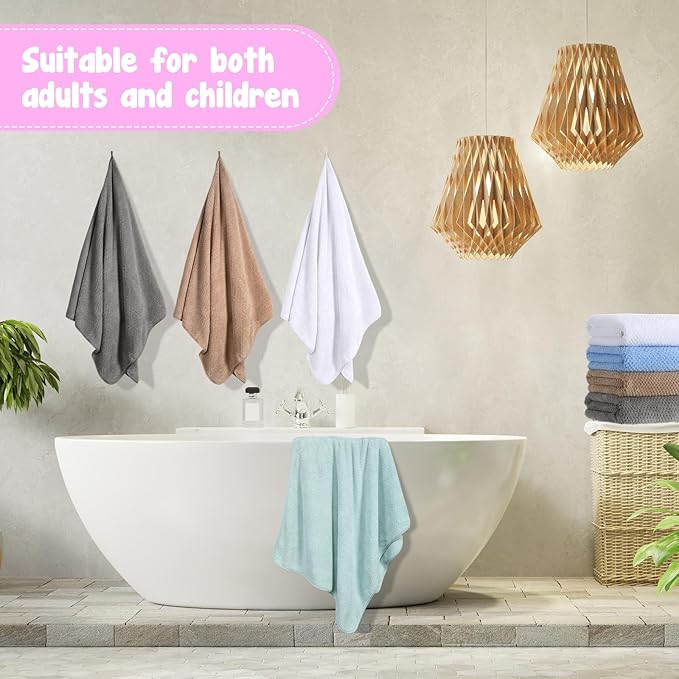 SmoothNovelty 16 Pack Microfiber Bath Towels Bulk 27'' x 60'' Oversized Size Bath Towel Highly Absorbent Extra Large Soft Drying for Beach Shower Summer Salon Sport Gym Party (Lattice,Pastel)