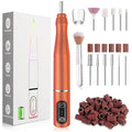TUOBEO Cordless Nail Drill Electric Rechargeable File Kit, Professional Efile Acrylic Gel Nail Polish Remover Pedicure Manicure Machine Portable Set with 11 Bits 56 Sanding Bands for Salon Orange