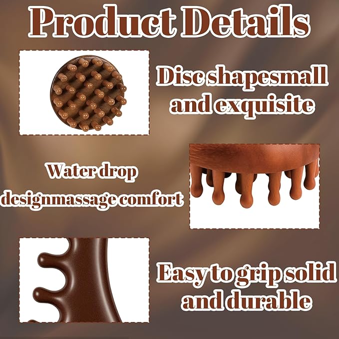 CZFSWT 2PCS Wooden Scalp Massager Set, Scalp Massager Hair Growth, Scalp Massage Tool Suitable for Daily Scalp Massage, Relieve Stress and Relax