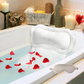 Bath Pillow, Luxury Bath Pillows for Neck Head and Back Support,Bathtub Pillow with Soft 4D Breathable Mesh Fabric and Nonslip Suction Cups,Relaxing Bath Accessories .(White)