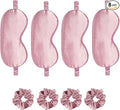 Satin Eye Mask 8Pcs Silk Sleep Masks Silky Blindfold Eyeshade Blackout Eyes Cover Scrunchies Hair Ties Travel Wedding Gifts